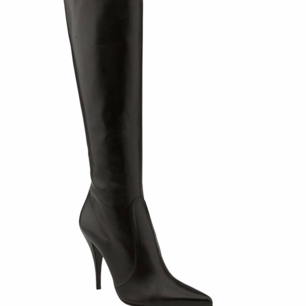 Stuart Weitzman Hyper Boots Black Leather Size 10